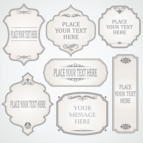 Calligraphic Frame Set Vector Image