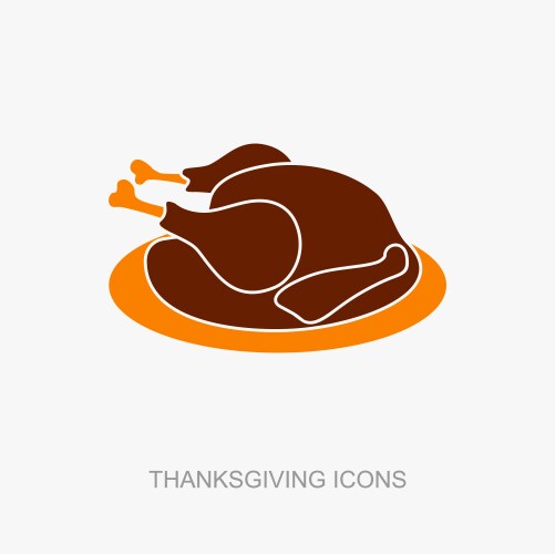 Thanksgiving Roasted Turkey Vector Image