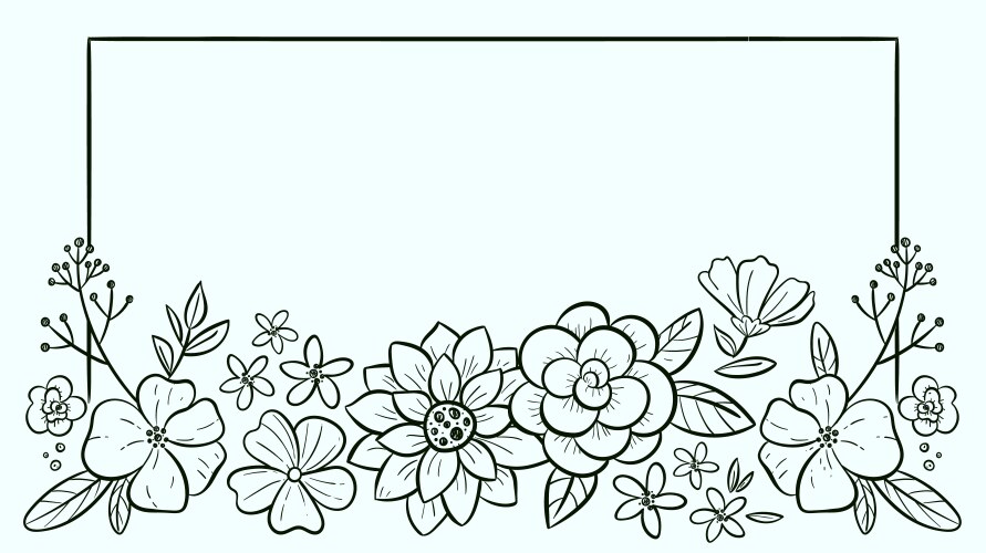 Floral Frame Doodle Vector Image