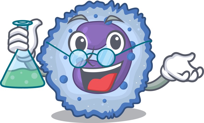 Smart professor basophil cell cartoon character vector image