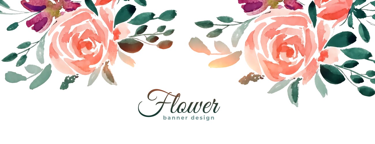 Hand drawn natural bloom flower banner Vector Image