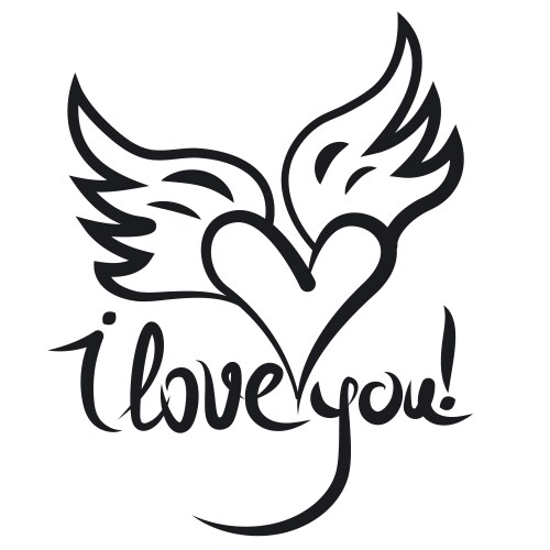 i love you lettering vector image