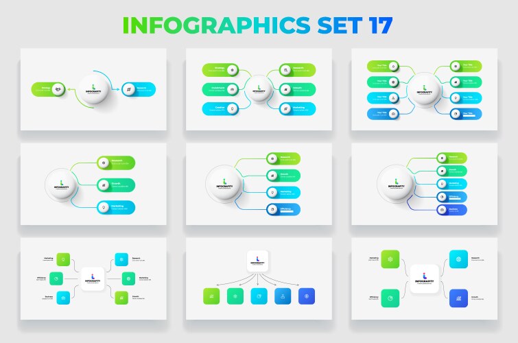 Infographic Flowchart Structure Set vector image