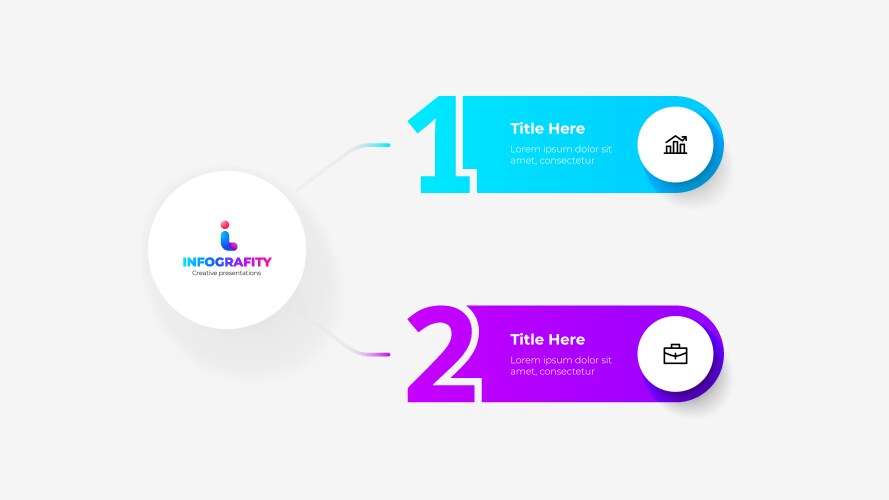Mind map with 2 numbers elements connected to main vektorbild
