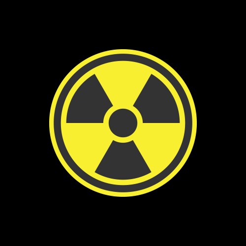 Radiation symbol or radioactive warning glyph icon vector image