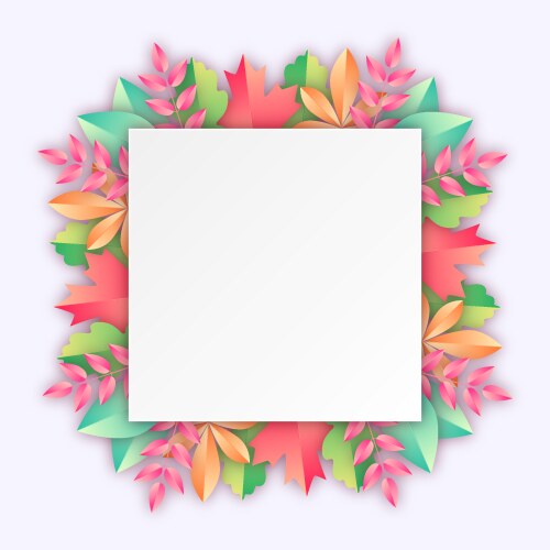 white rectangular frame with colorful autumn vector image