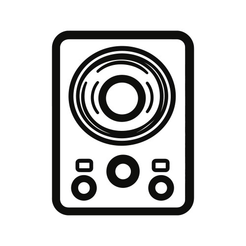 Black speaker sound system with bass and treble vector image