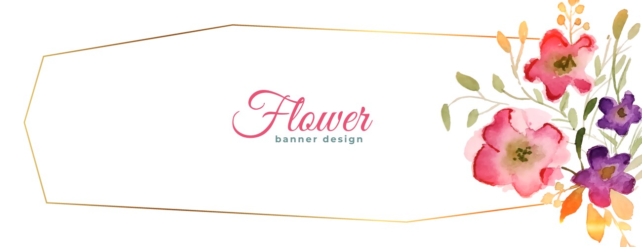 Hand painted watercolor flora blossom banner Vector Image