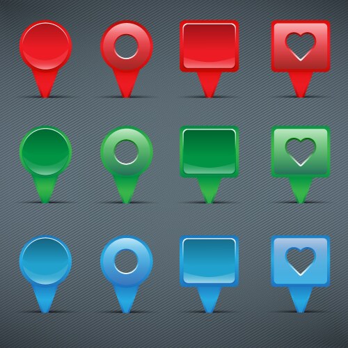 Colorful web buttons checkboxes pointers vector image
