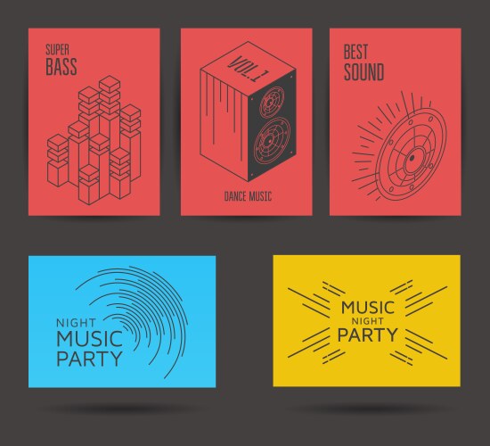 set of music posters vector image