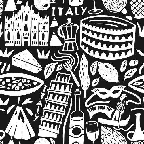 Italy Landmarks Seamless Pattern vector image