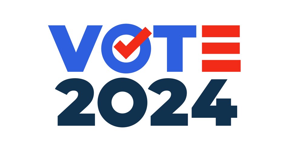 Vote 2024 us american presidential election vector image