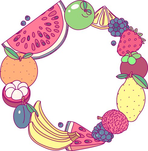 Fruit Circle Border Clip Art Vector Image