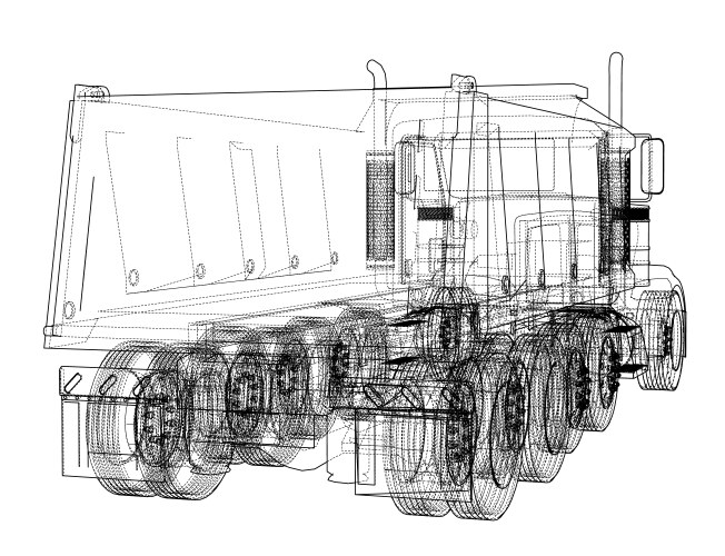 European truck outlined vector image