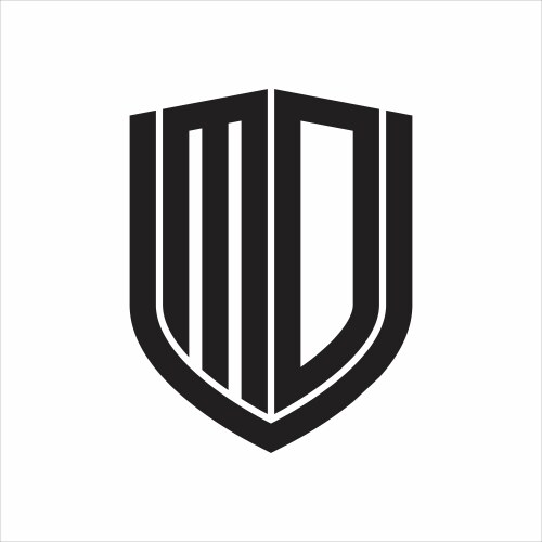 Jc letter bold monogram with shield shape Vector Image