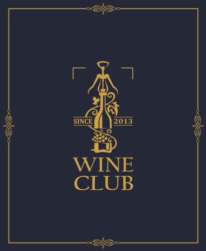 Wine club label vector image