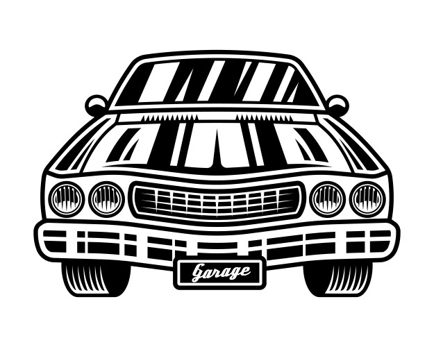 American muscle car with big engine on hood Vector Image