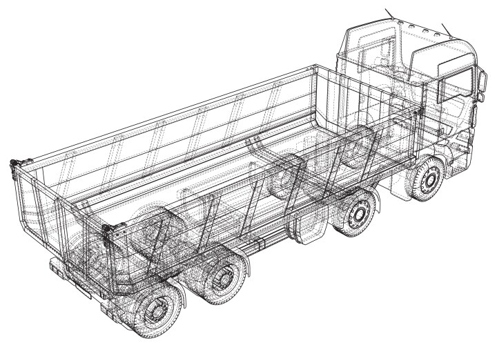 Sketch drawing of truck Royalty Free Vector Image