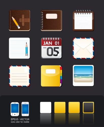 Set of colorful app icon frames templates buttons Vector Image