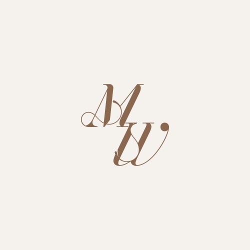 Initial monogram logo wedding concept design Vector Image