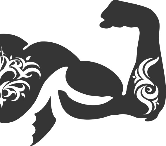 Muscular arm and tattoo Vector Image