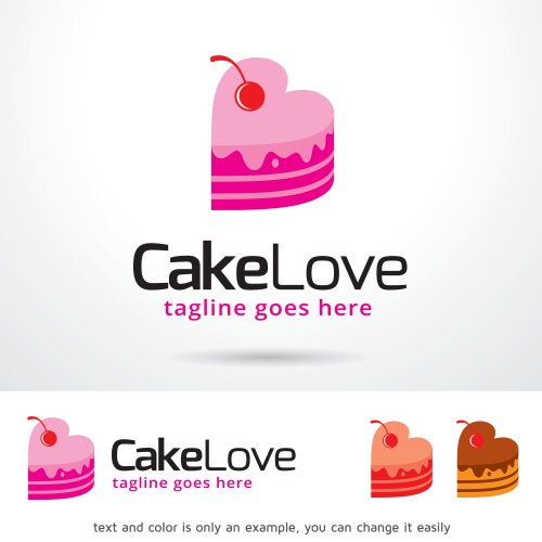 cake love logo template vector image