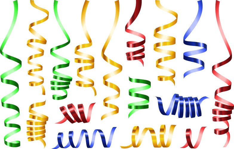 Serpentine Ribbon Mockup Set - Realistic Style Vector Image