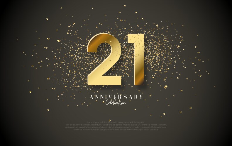 Number 21 is elegant gold in color Royalty Free Vector Image