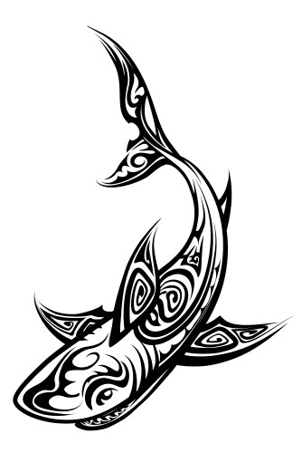 Polynesian Shark Tattoo Vector Image