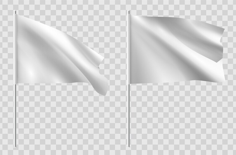White Flag Mockup - Wind Scene – Royalty-Free Vector | VectorStock