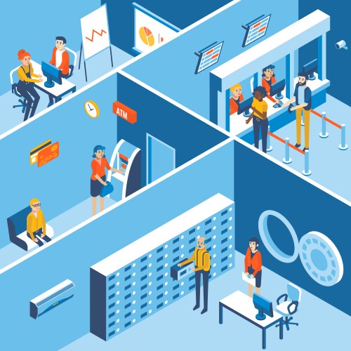 Bank robbery Royalty Free Vector Image - VectorStock