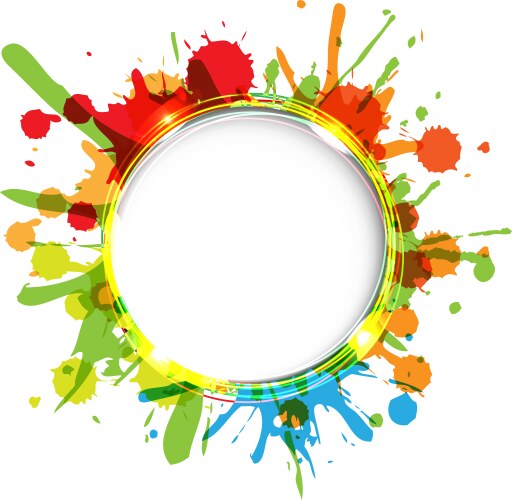 Dialog balloons with color blobs vector image