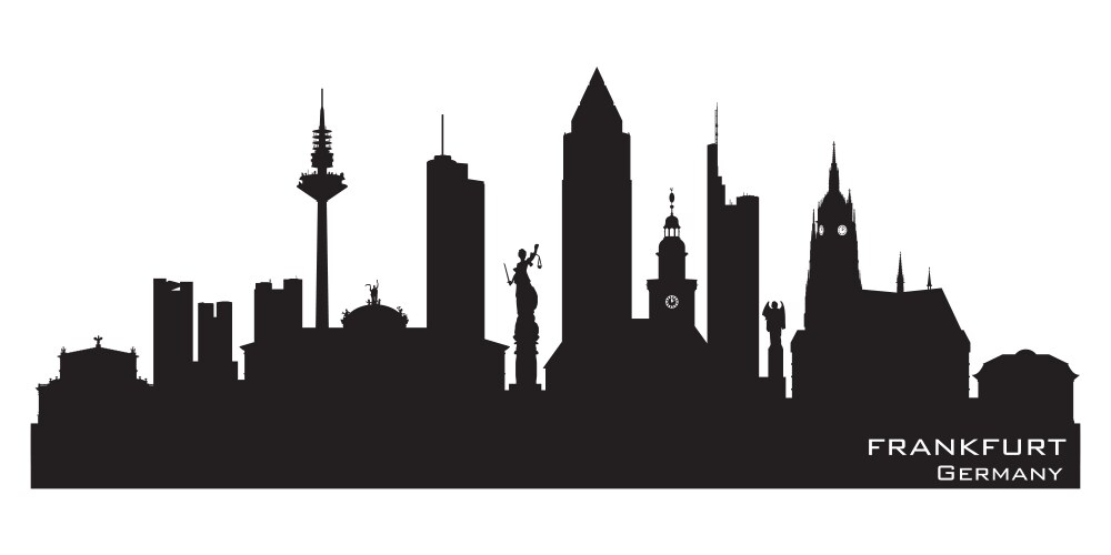 Frankfurt City Skyline Silhouette Vector Image