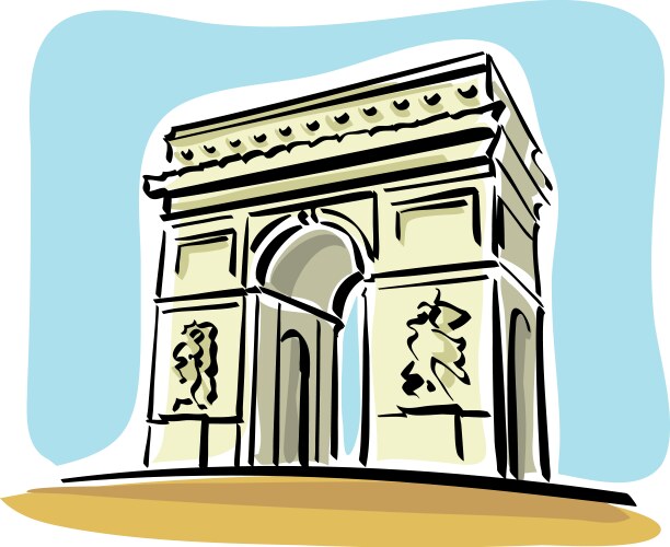 paris arc de triomphe vector