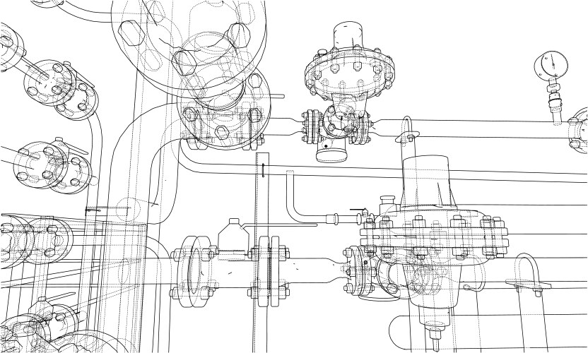 Sketch industrial equipment vector image