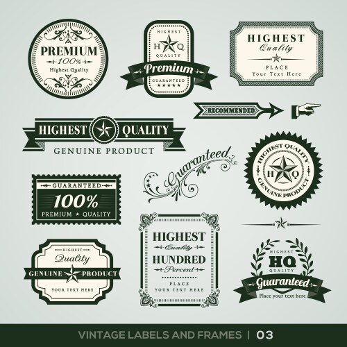 vintage premium quality labels vector image vector image