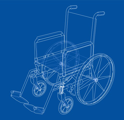Wireframe Wheelchair Sketch Vector Image