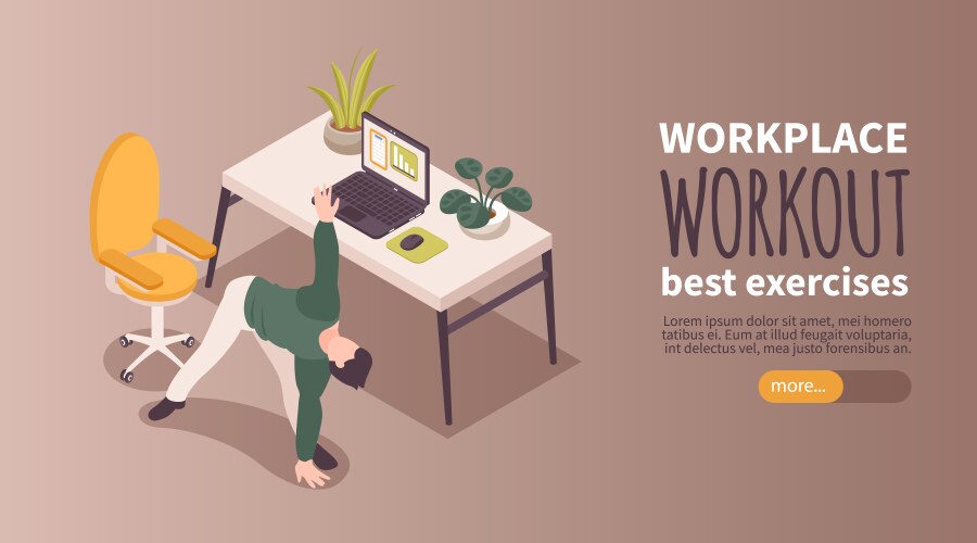 Concept isometric workplace Royalty Free Vector Image