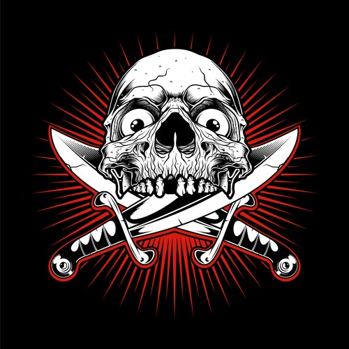 Skull hand drawing Vector Image