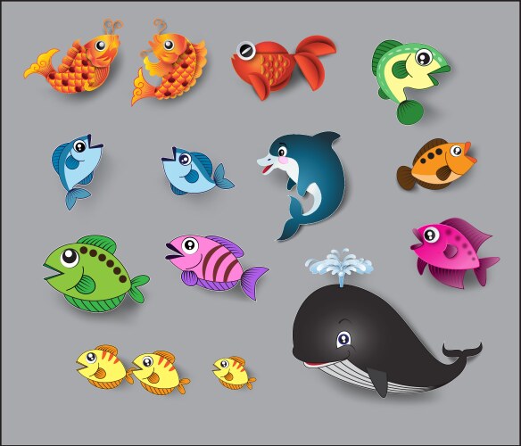 Multiple Fish Vector Mixed fish Royalty Free Vector Image - VectorStock