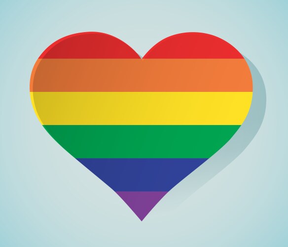 Lgbt heart shaped rainbow icon isolated vector image