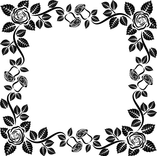 Rose Frame Ornament Vector Image