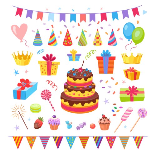 Birthday Party Elements Vector Image