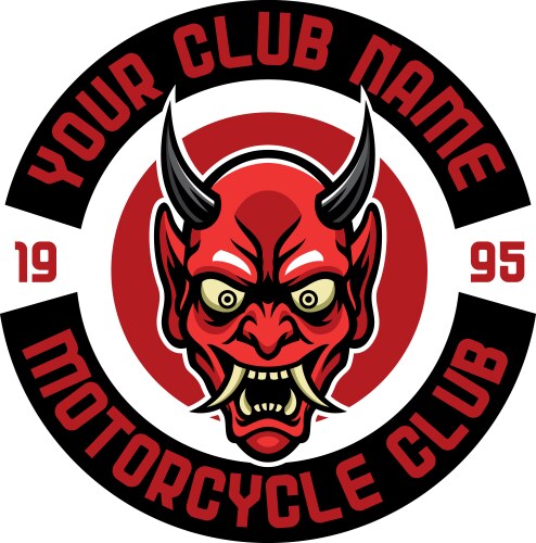 Japanese Devil Motorcycle Patch Vector Image