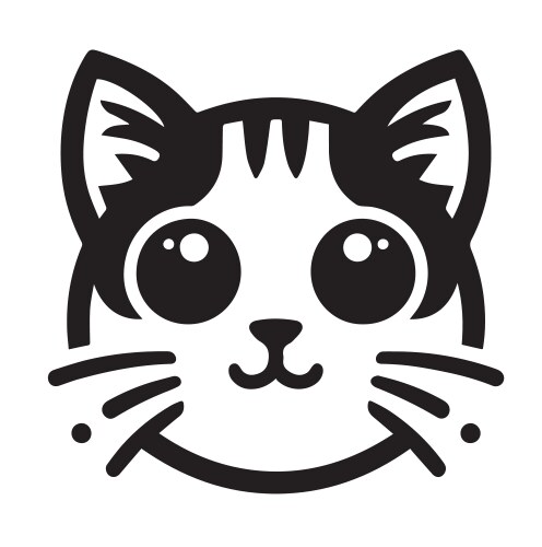 cute kitten face vector image