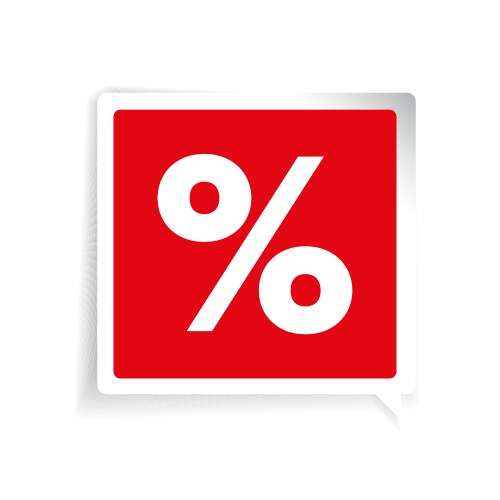 percent sign label vector image