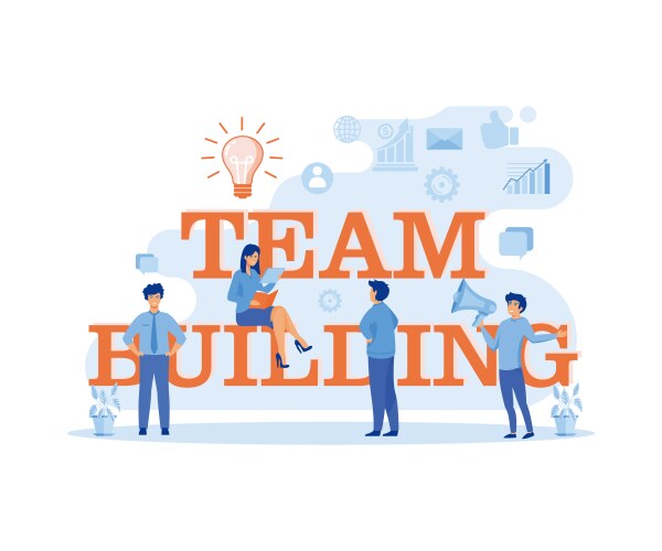 Team work and building corporate Royalty Free Vector Image