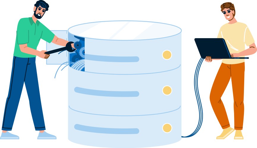 Schema setting up database vector image
