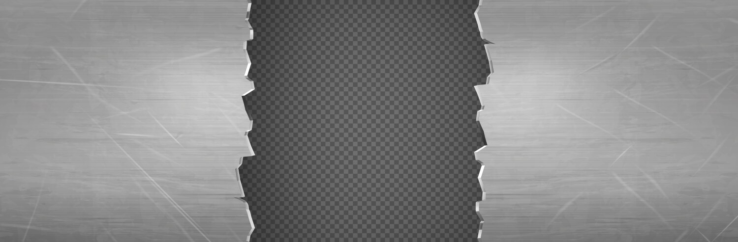 metal rip hole horizontal background frame 3d vector image