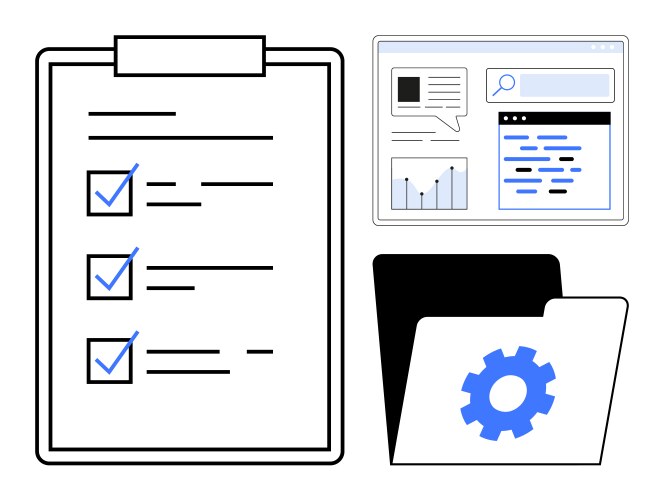 Efficient task management with checklists data vector image